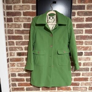 Vintage J. Crew Bright Green Single-Breasted Pea Coat